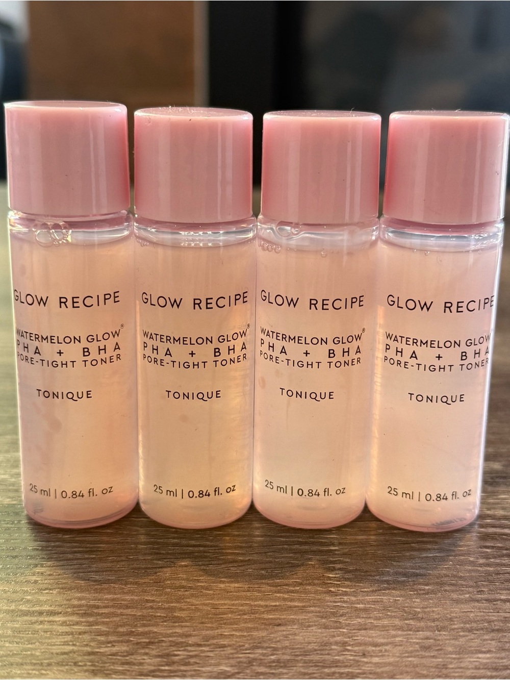 4x Glow Recipe Watermelon Glow PHA + BHA Pore Tight Toner 25ml Each